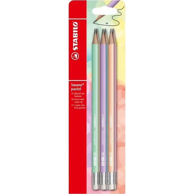 stabilo-swano-pastel-matita-con-gommino-hb-2-5-mm-6-colori-pastello image 1