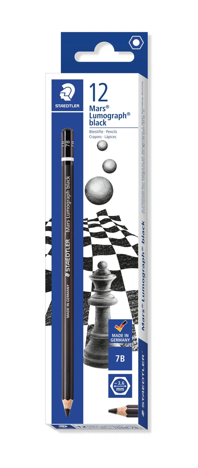 staedtler-mars-lumograph-black-100b-matita-grafite-7b-12-pezzi image 1