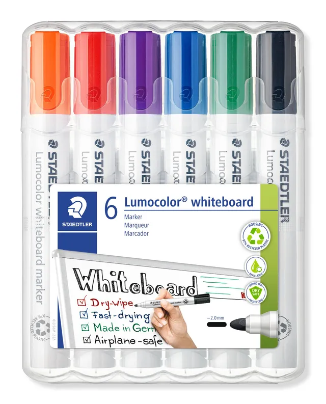 staedtler-lumocolor-351-b-pennarello-per-lavagna-bianca-punta-tonda-astuccio-6-c image 1