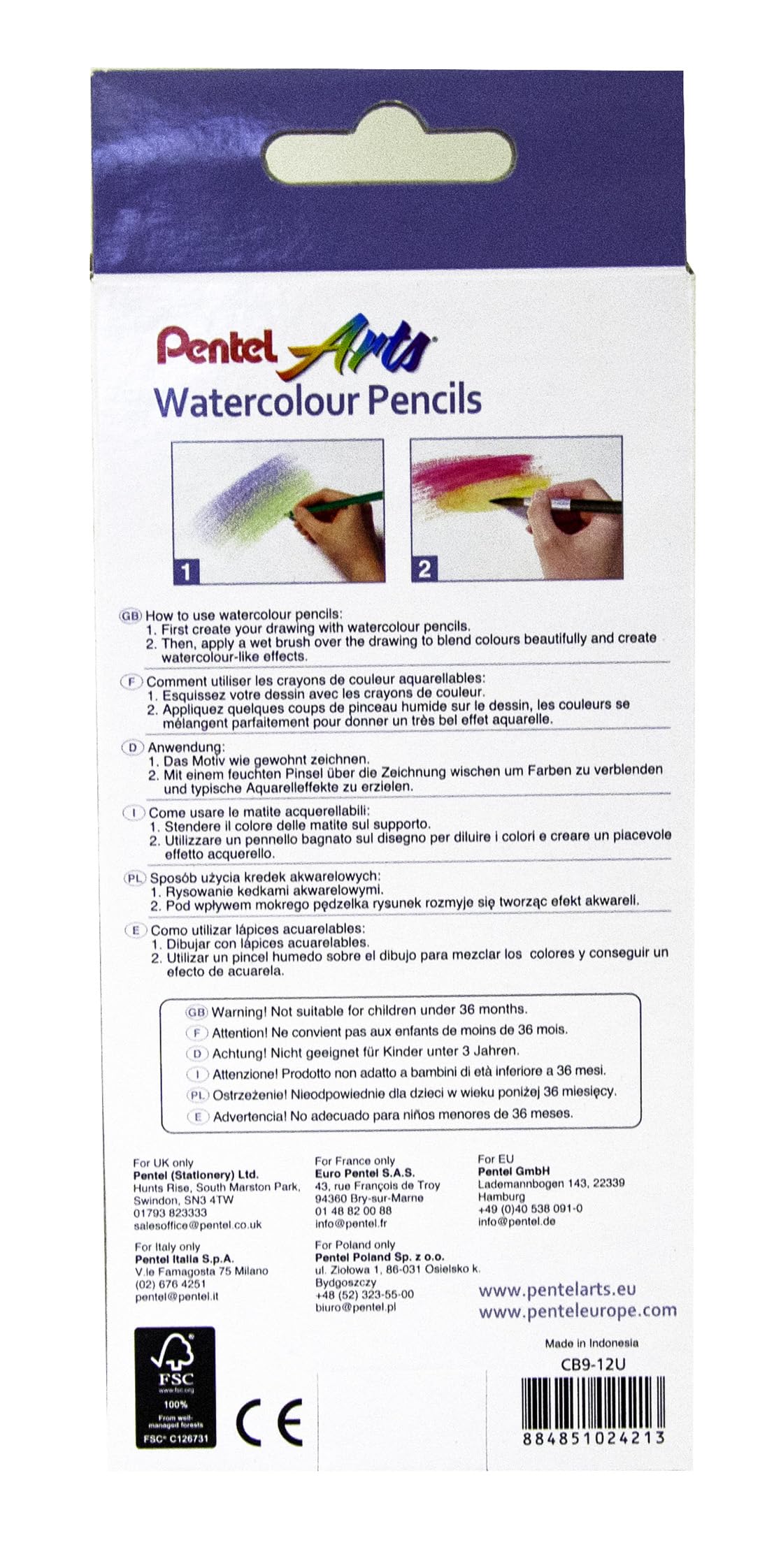 pentel-cb9-matite-colorate-acquerellabili-12-pezzi-2-9-mm image 4