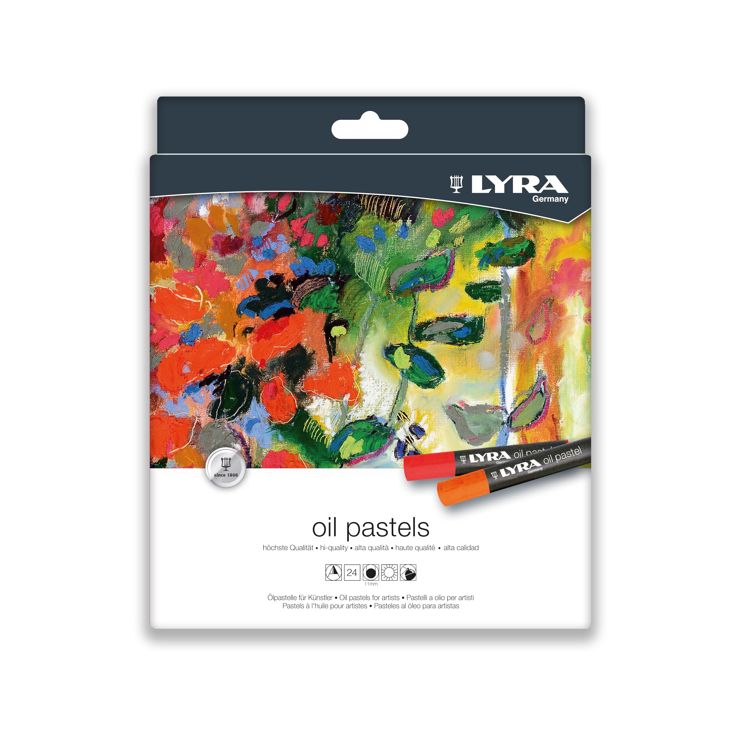 lyra-pastelli-a-olio-rotondi-11-mm-24-colori-assortiti-per-artisti image 1