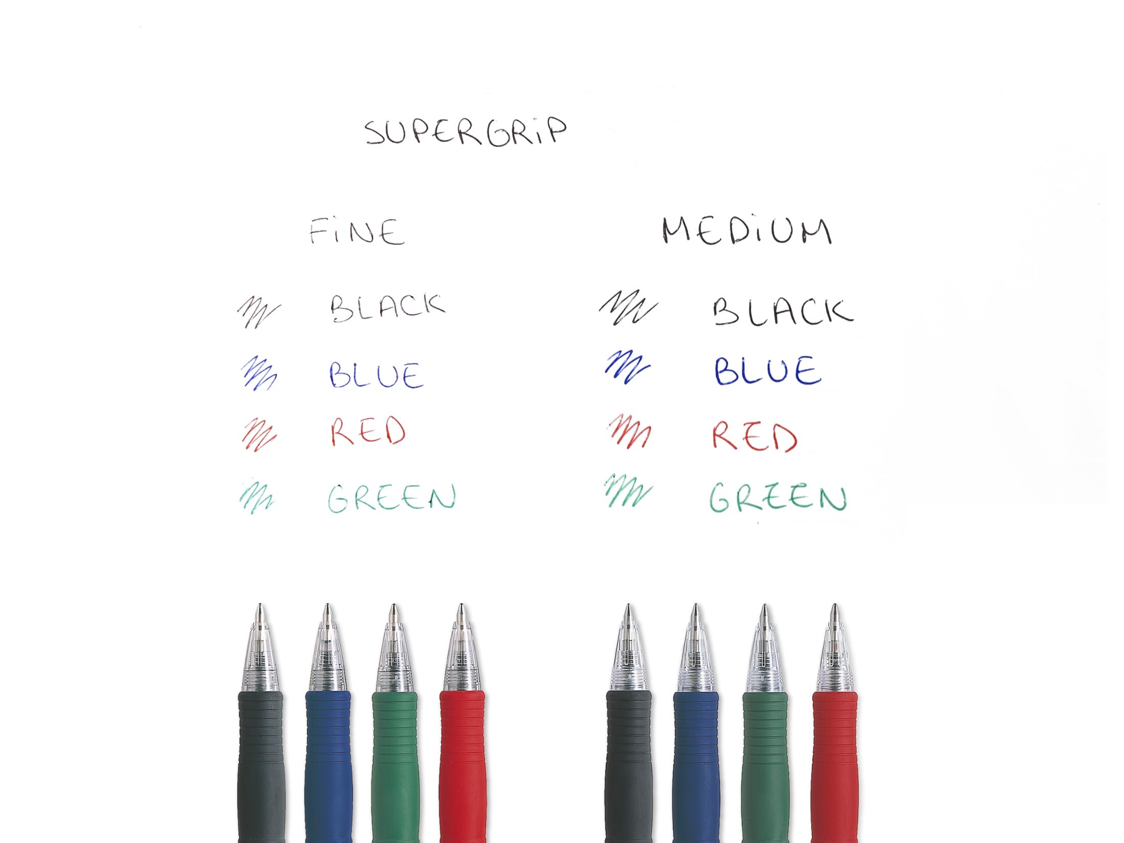 pilot-super-grip-penna-a-sfera-a-scatto-ricaricabile-nera-punta-media-set-6-pezz image 6