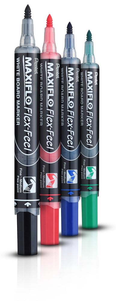 pentel-maxiflo-flex-feel-mwl5sbf-marcatore-lavagna-bianca-nero-12-pezzi image 4