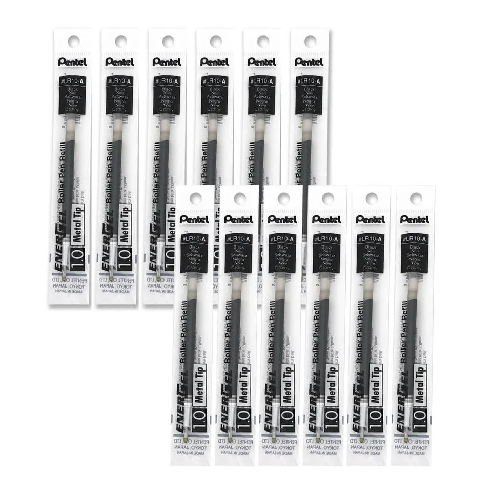 pentel-lr10-refill-energel-1-0-mm-nero-12-pezzi image 1