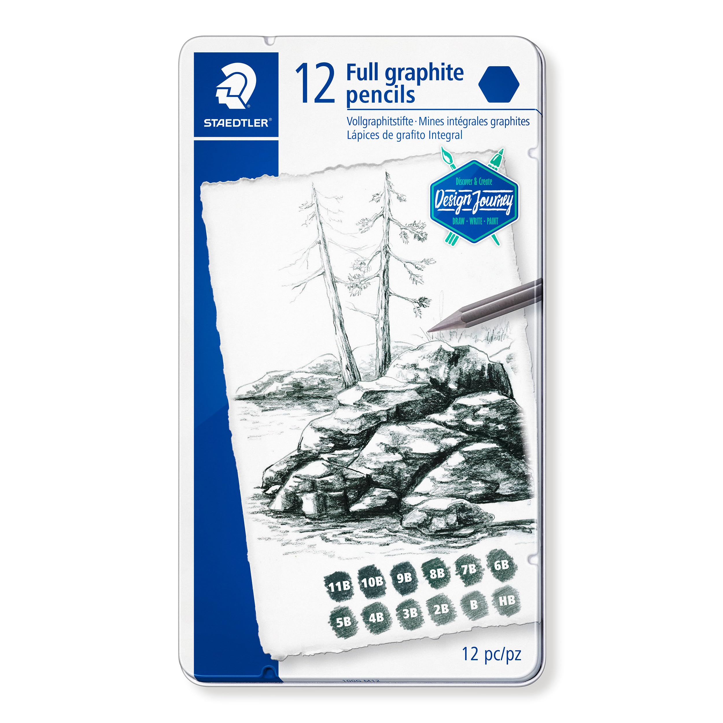 staedtler-100-g-m6-astuccio-metallo-6-matite-grafite-senza-legno image 7