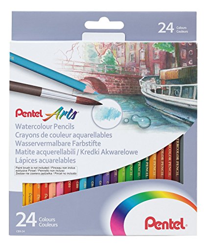 pentel-cb9-kit-acquerello-24-matite-acquerellabili-aquash-water-brush-e-blocco-a image 7