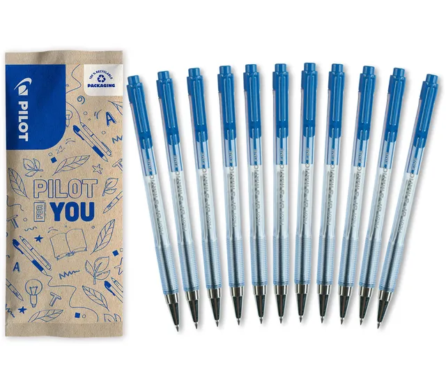 pilot-bps-matic-penna-a-sfera-blu-punta-fine-set-10-1-omaggio image 1