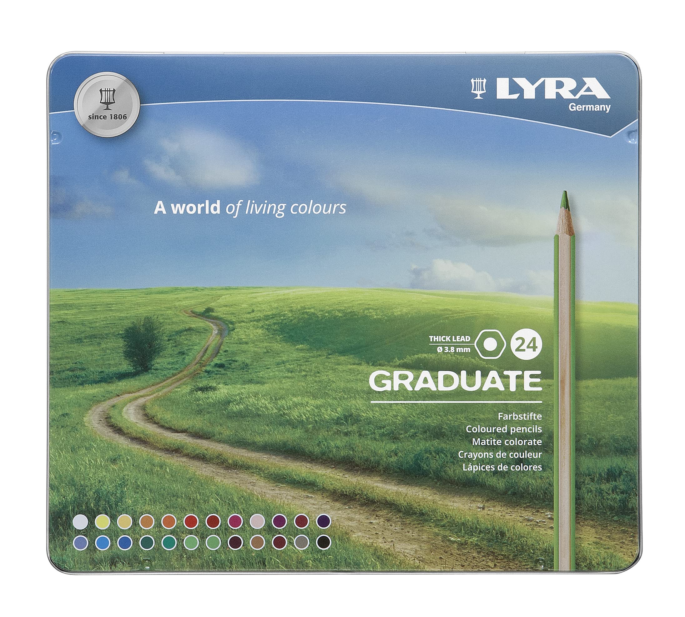 lyra-graduate-pastelli-colorati-36-pz-scatola-metallo-mina-3-8-mm image 6