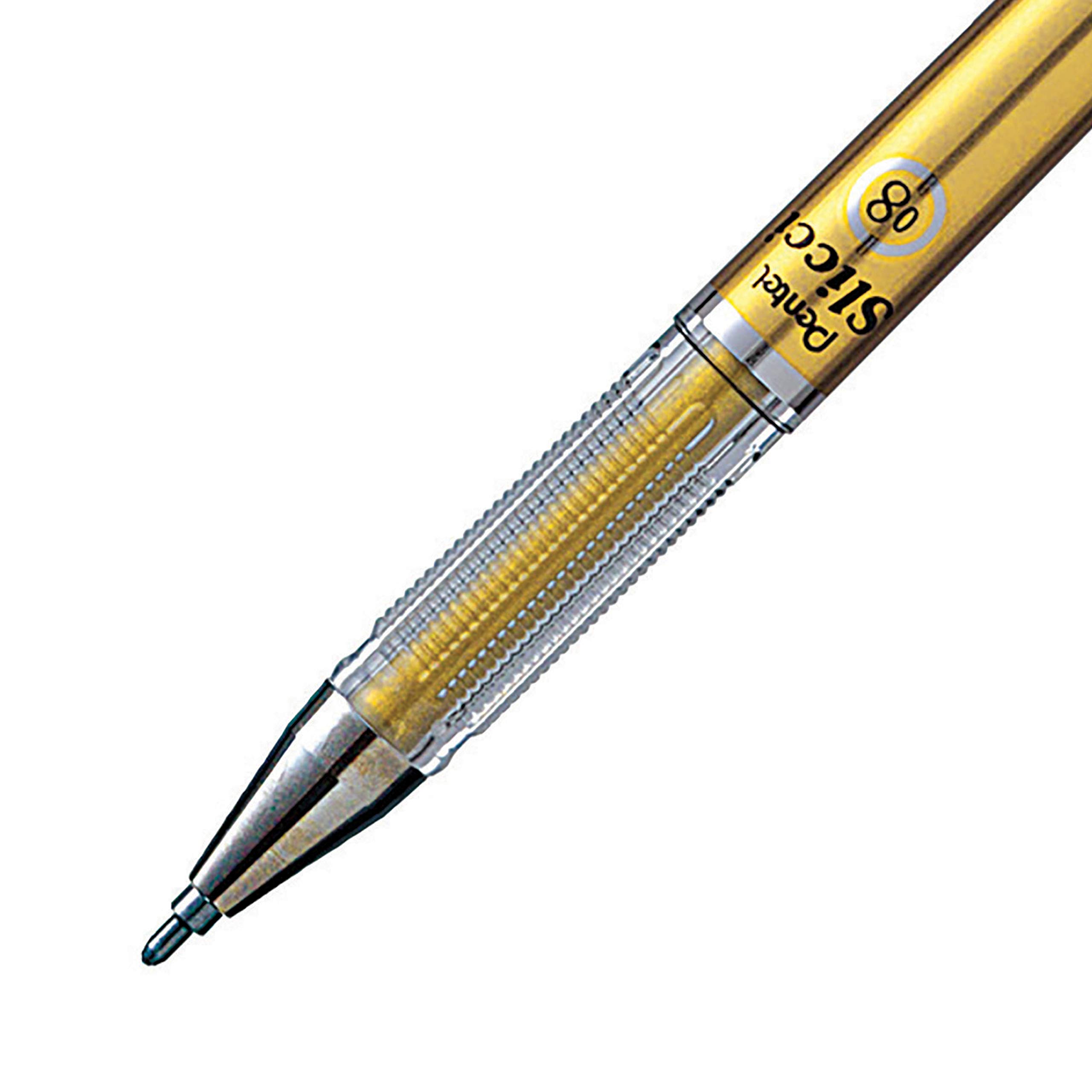 pentel-bg208-slicci-metallic-oro-0-8-mm-confezione-12-penne-gel image 3