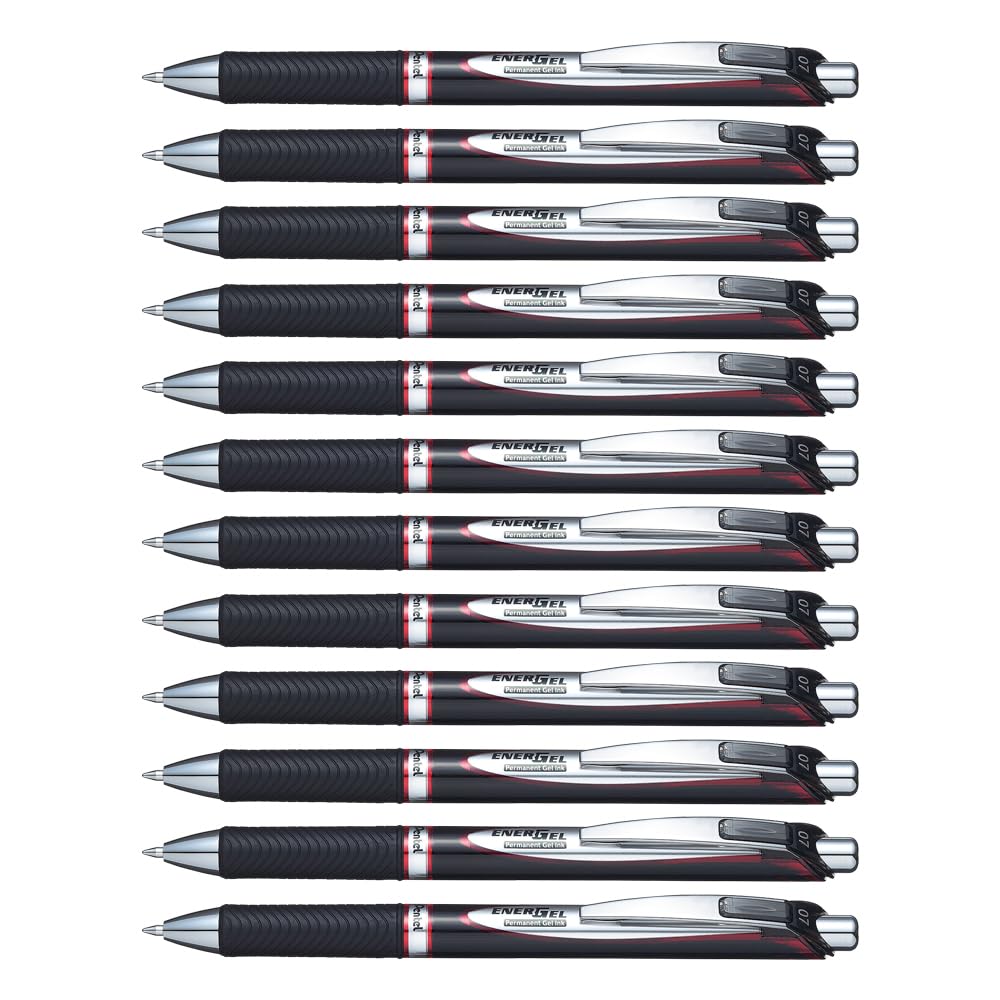 pentel-energel-blp77-roller-permanente-0-7-mm-rosso-confezione-12-pezzi image 1