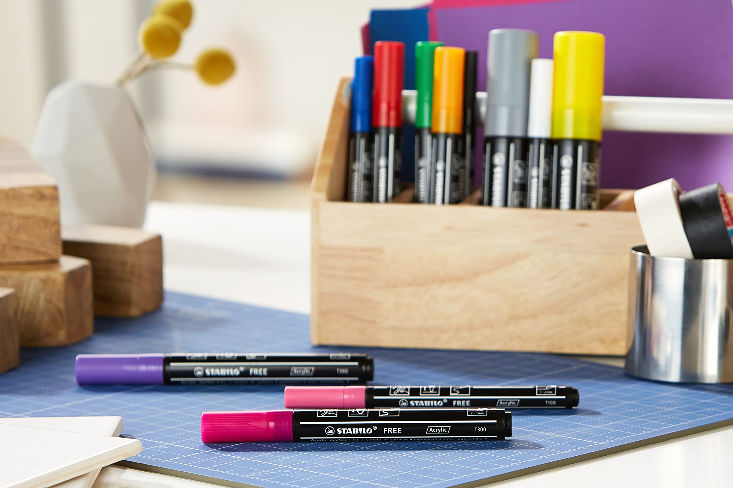 stabilo-free-acrylic-starter-set-marker-acrilico-11-pezzi-4x-t100-5x-t300-2x-t80 image 2