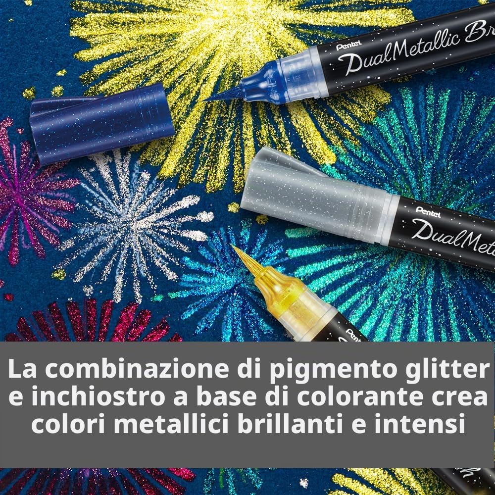 pentel-xgfh-dual-metallic-brush-pennello-arancio-giallo-metallizzato image 3