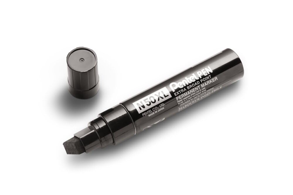 pentel-n50xl-marcatore-permanente-punta-scalpello-gigante-nero-1-pz image 2