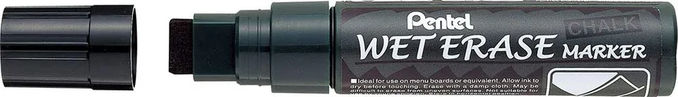 pentel-smw56-wet-erase-jumbo-marcatore-a-gesso-liquido-nero-10-15-mm-1-pz image 1