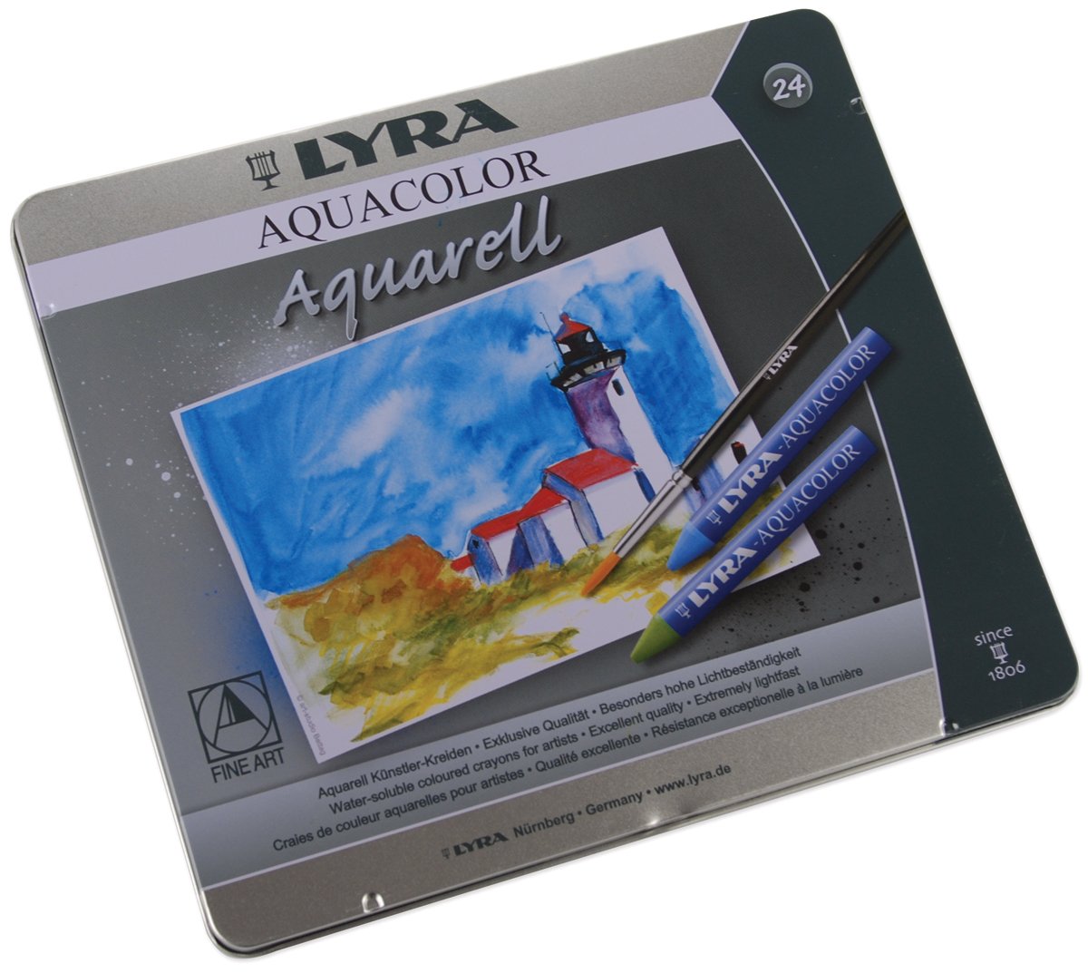 lyra-aquacolor-l5611120-pastelli-a-cera-acquerellabili-scatola-metallo-12-pezzi image 5