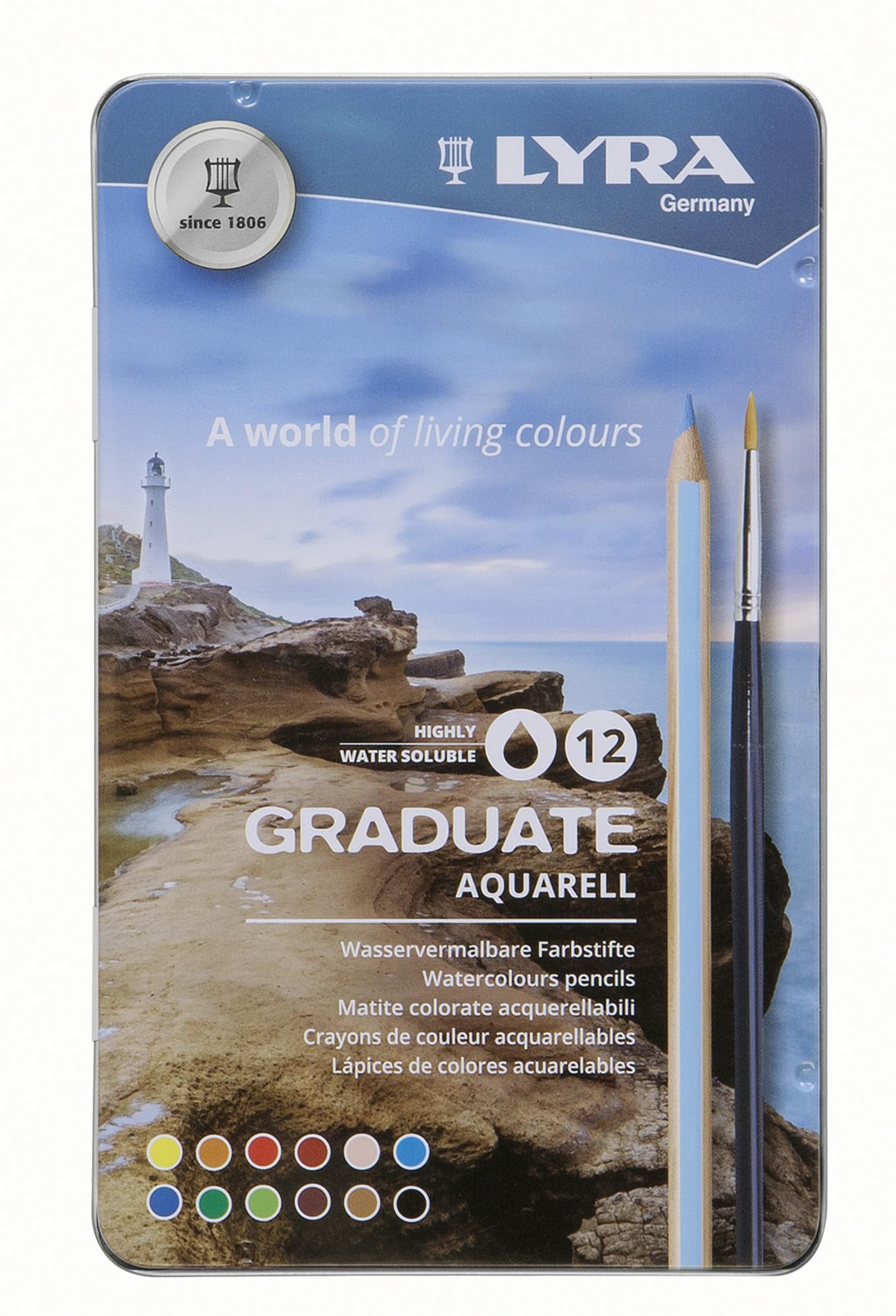 lyra-graduate-aquarell-matite-acquerellabili-24-colori-assortiti-in-astuccio-met image 3