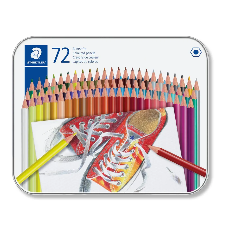 staedtler-175-m72-matite-colorate-esagonali-scatola-metallo-72-pezzi image 1