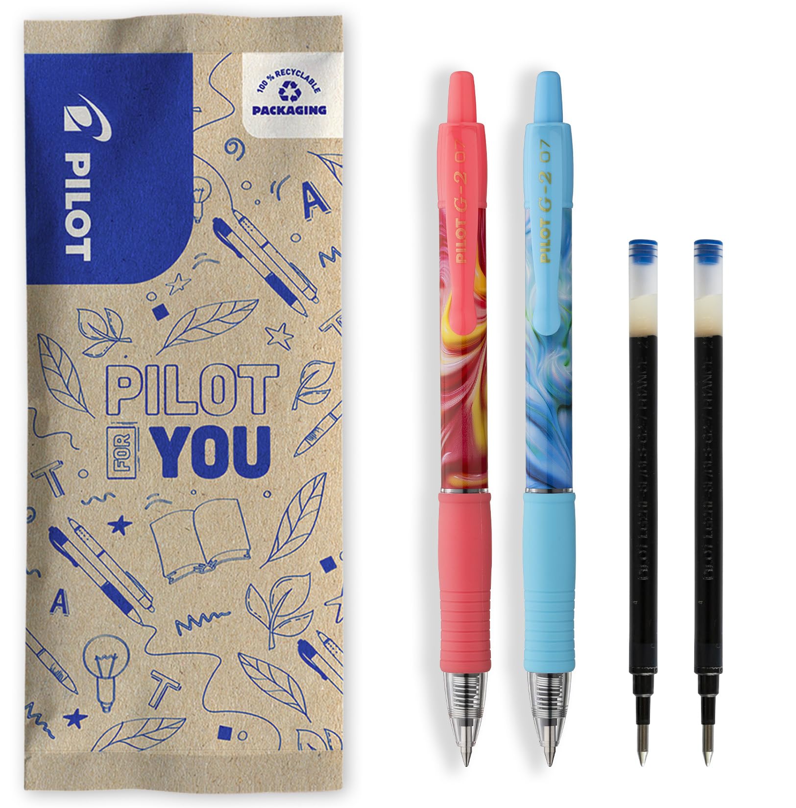 pilot-g-2-07-penna-gel-retrattile-0-7-mm-confezione-4-colori-nero-blu-rosso-verd image 7