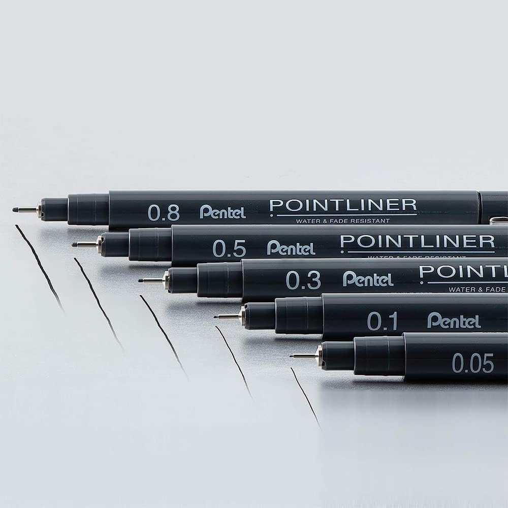 pentel-pointliner-s20p-fineliner-neri-set-8-punte-0-03-0-8-mm-pigment-liner image 5