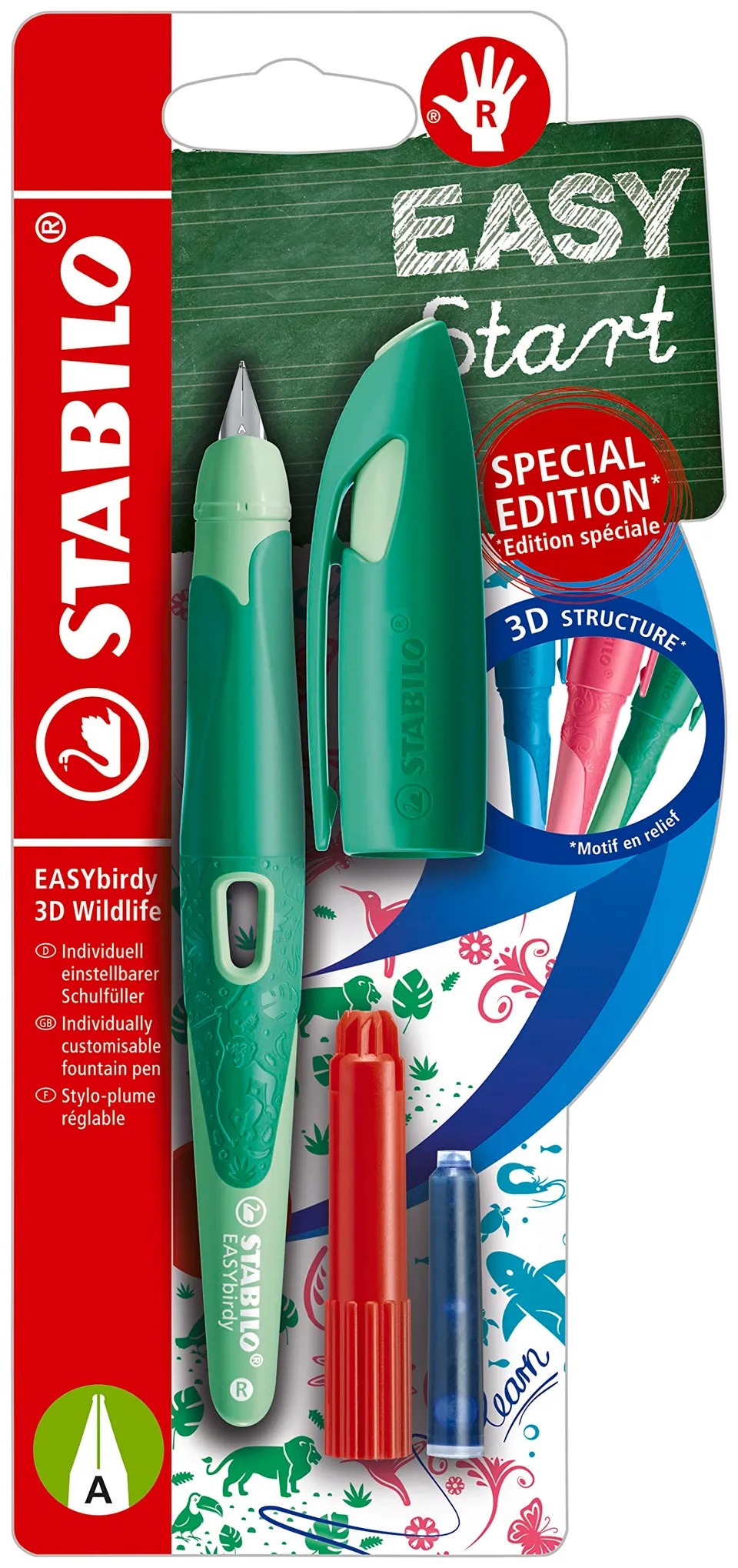 stabilo-easybirdy-3d-wildlife-special-edition-verde-penna-stilografica-ergonomic image 1