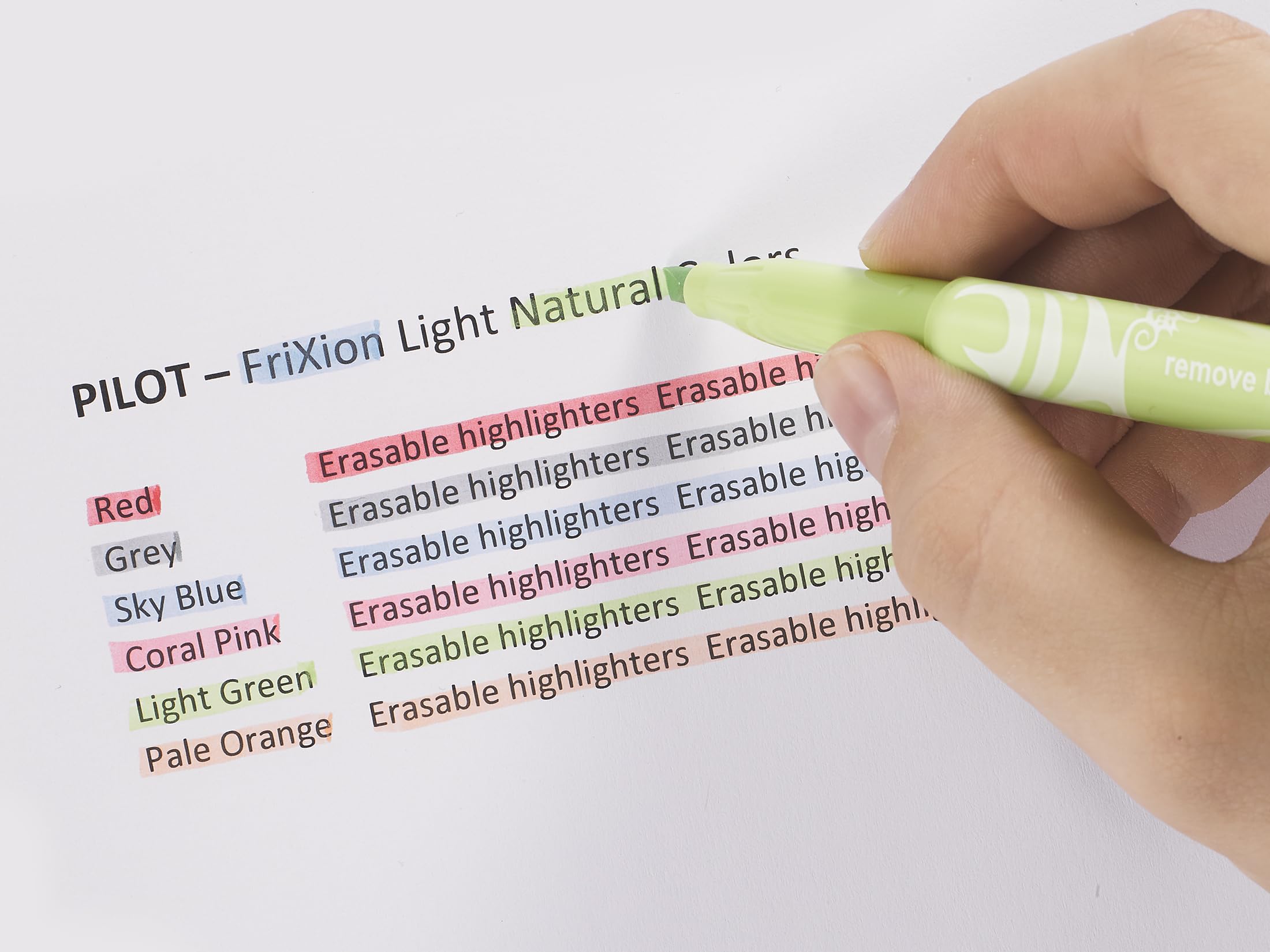 pilot-frixion-light-soft-set-5-evidenziatori-cancellabili-pastello-punta-a-scalp image 5