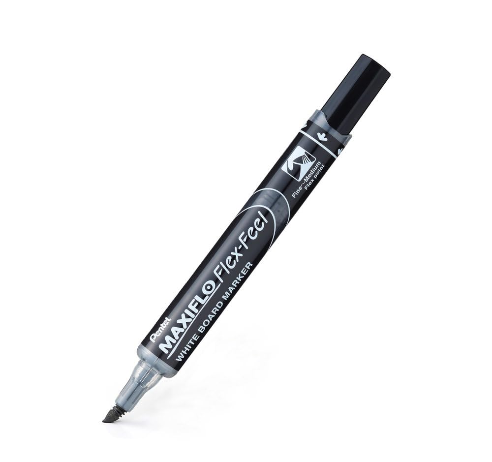 pentel-maxiflo-flex-feel-mwl5sbf-marcatore-lavagna-bianca-nero-12-pezzi image 2