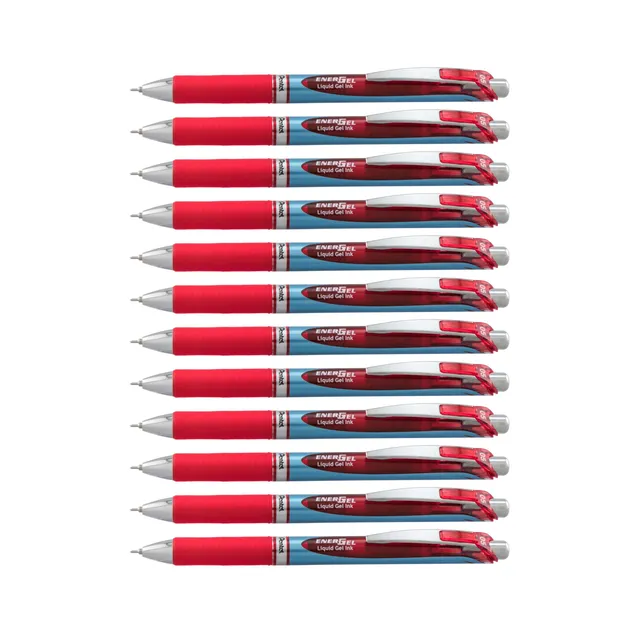 pentel-energel-xm-click-bln75-roller-a-scatto-0-5-mm-12-pezzi-rosso image 1