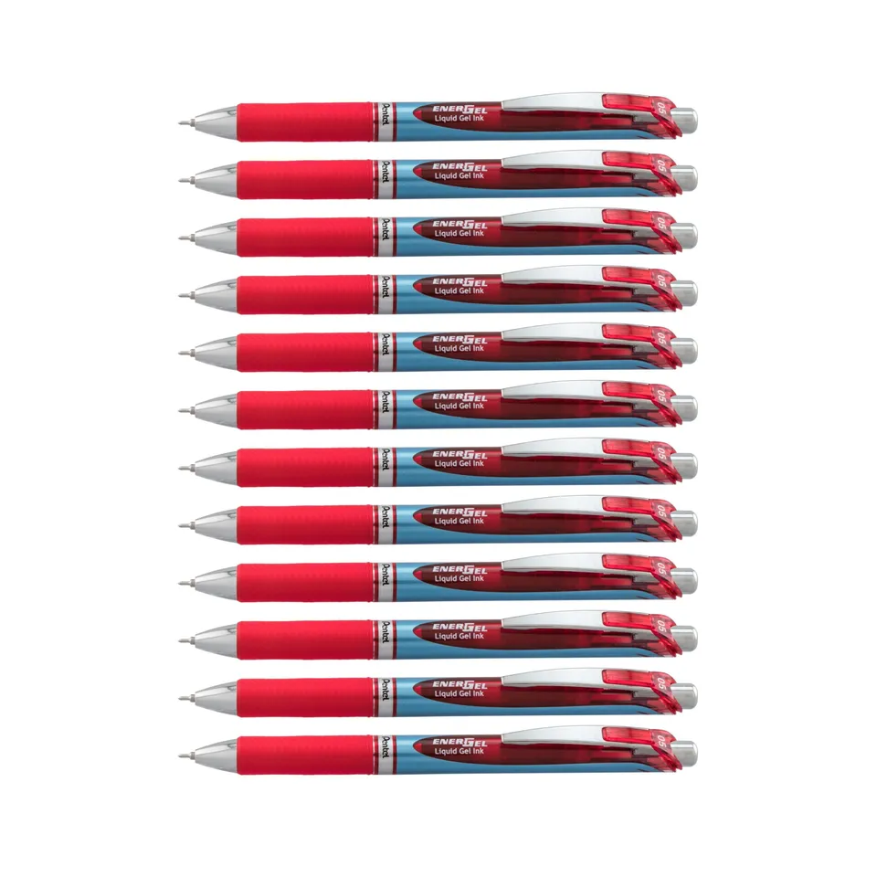 pentel-energel-xm-click-bln75-roller-a-scatto-0-5-mm-12-pezzi-rosso image 1