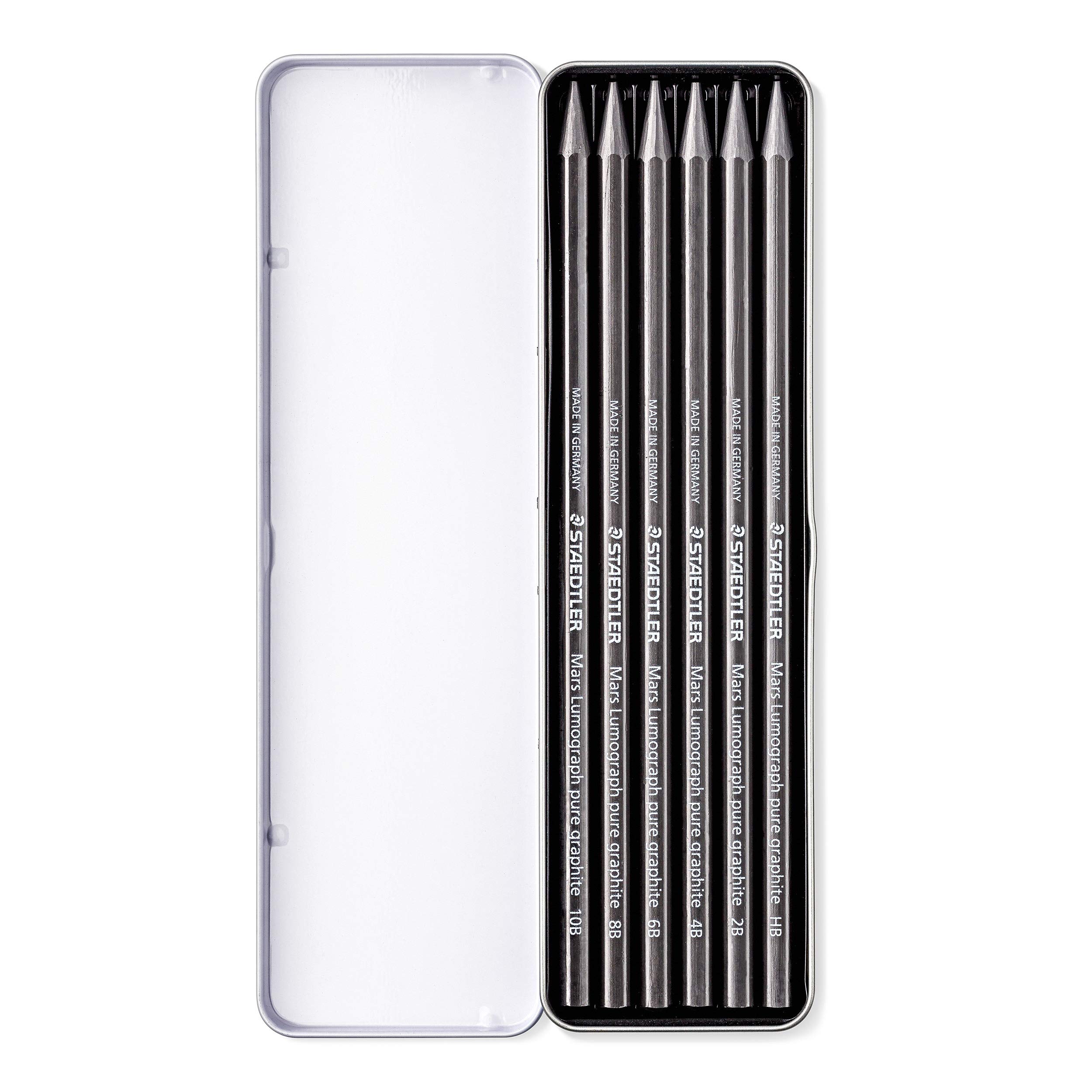staedtler-100-g-m6-astuccio-metallo-6-matite-grafite-senza-legno image 2