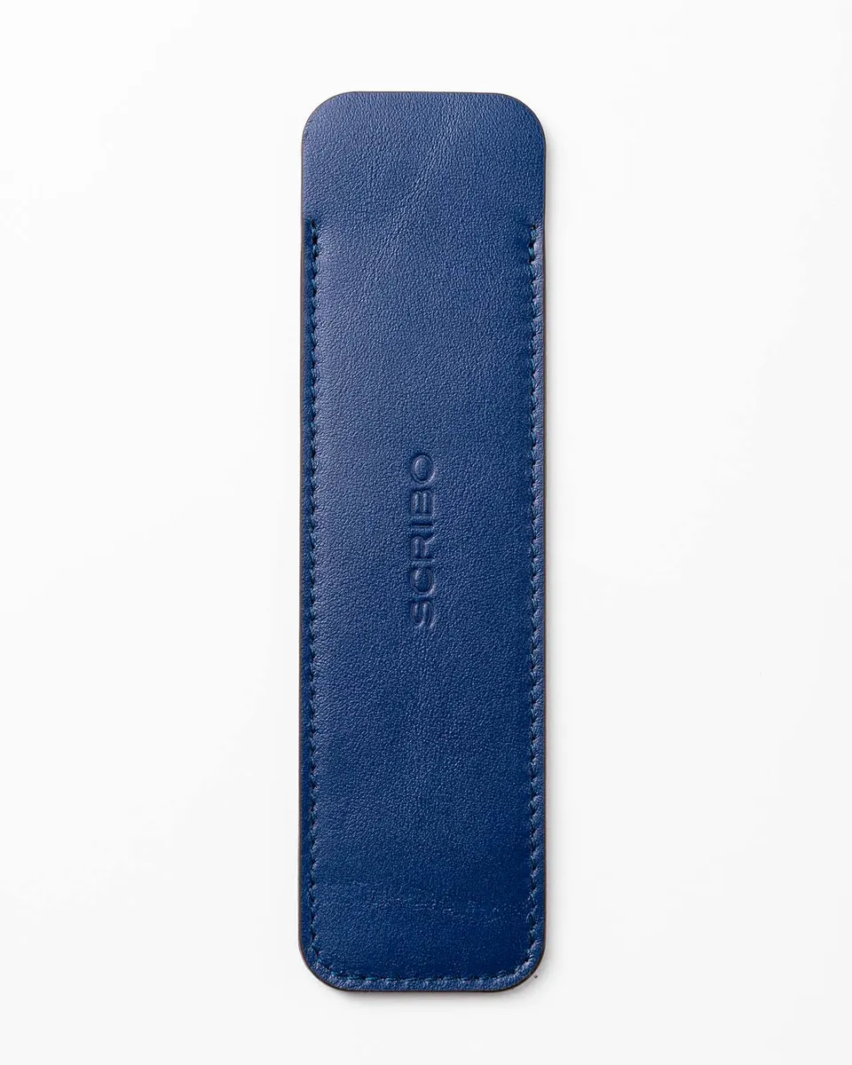 scribo-astuzen-pochette-in-pelle-blu-pop-porta-penne image 1