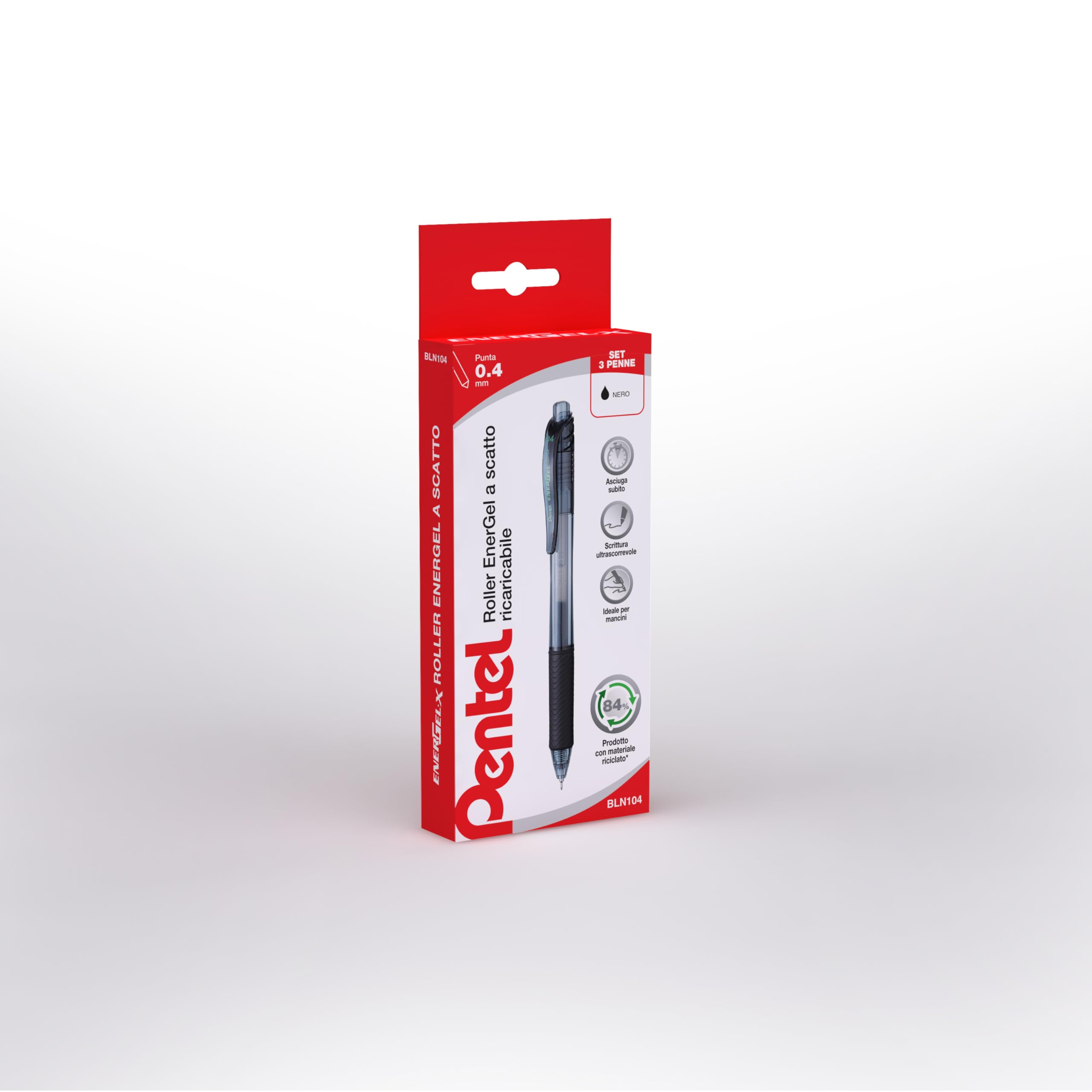 pentel-energel-x-bln104-roller-a-scatto-0-4-mm-rosso-12-pezzi image 7
