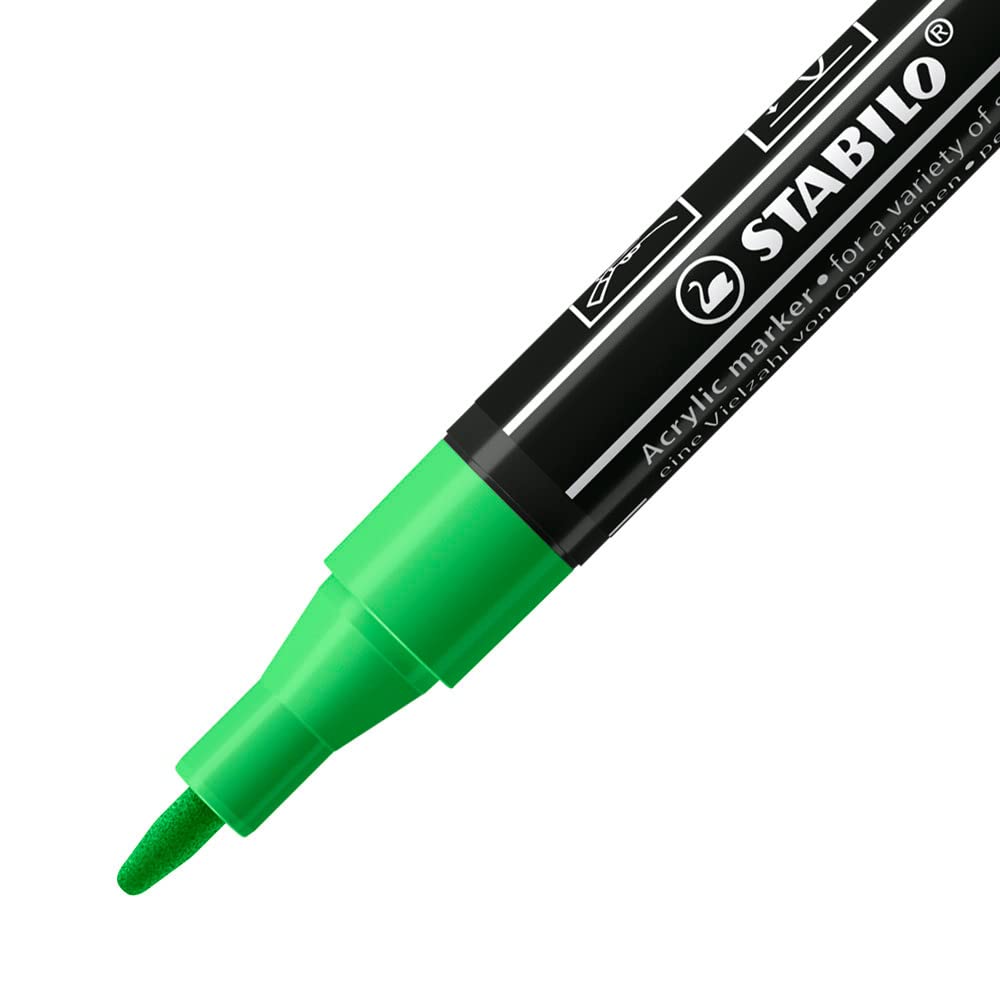 stabilo-free-acrylic-t100-marker-acrilico-1-2-mm-5-pz-verde-foglia image 2