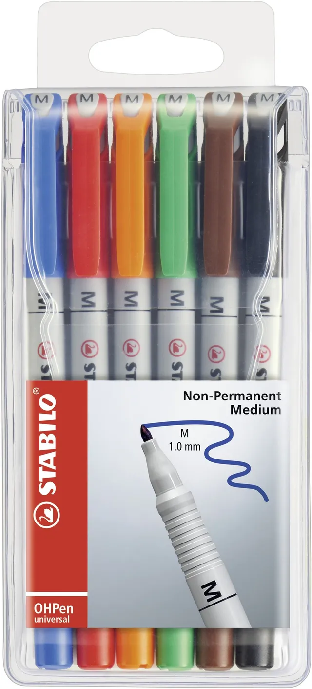 stabilo-ohpen-universal-marcatore-cancellabile-tratto-medio-1-mm-astuccio-da-6-c image 1