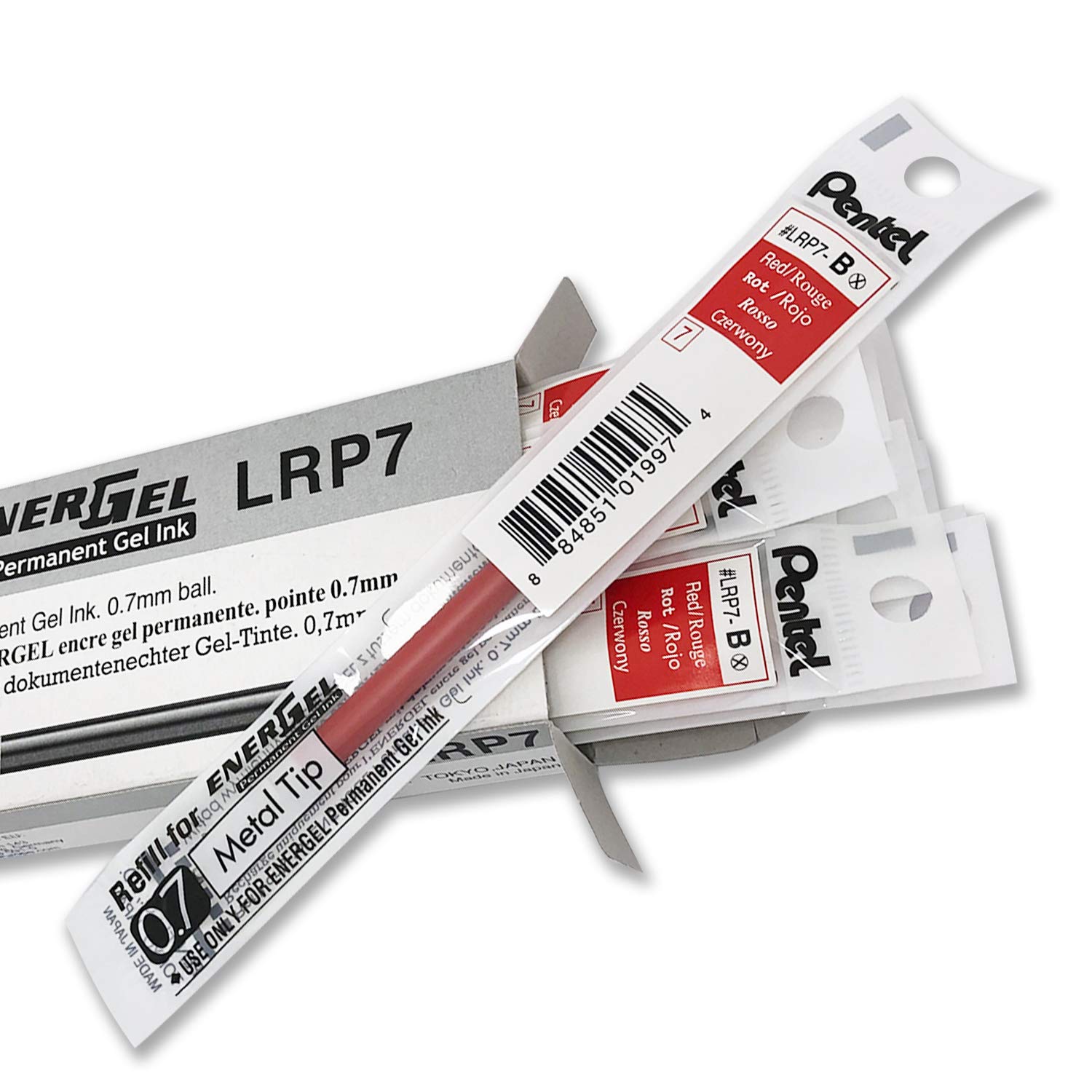 pentel-energel-permanent-lrp7-refill-0-7-mm-rosso-12-pz image 7