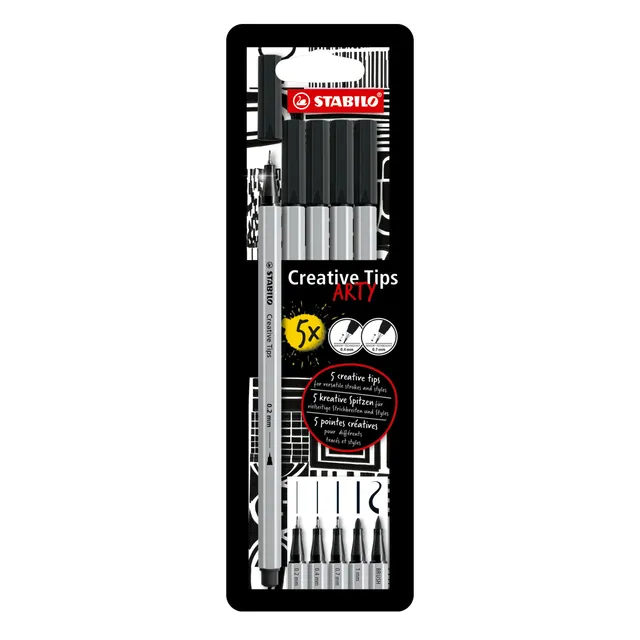 stabilo-creative-tips-set-5-punte-fineliner-e-brush-pen-68 image 1