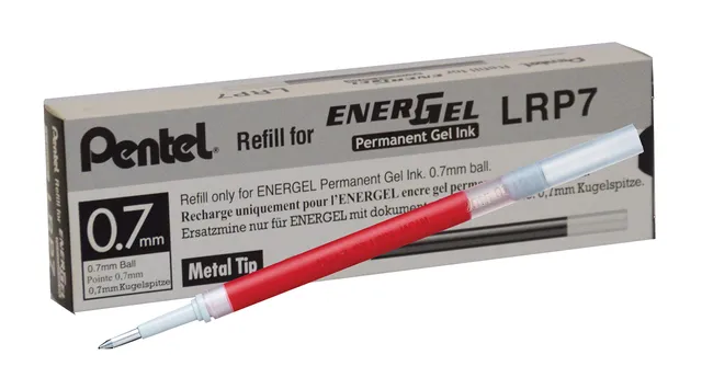 pentel-energel-permanent-lrp7-refill-0-7-mm-rosso-12-pz image 1