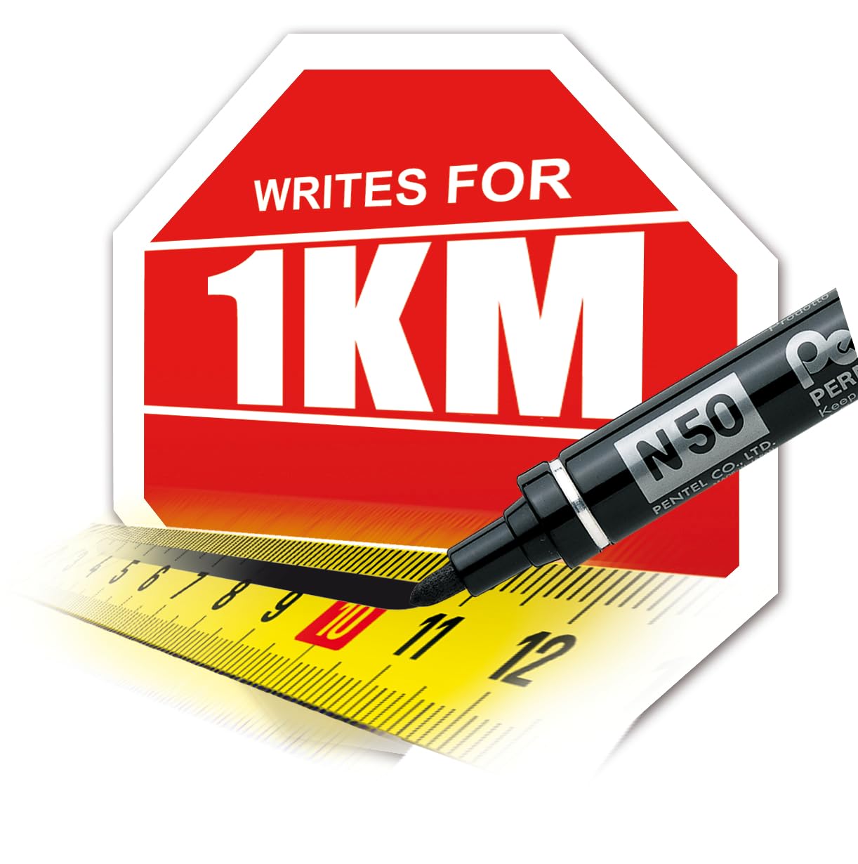 pentel-n50-marcatore-permanente-punta-conica-marrone-12-pezzi image 4