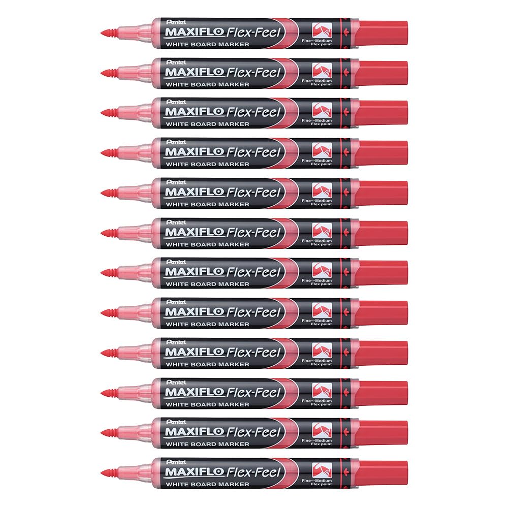 pentel-maxiflo-flex-feel-mwl5sbf-marcatore-lavagna-bianca-nero-12-pezzi image 5