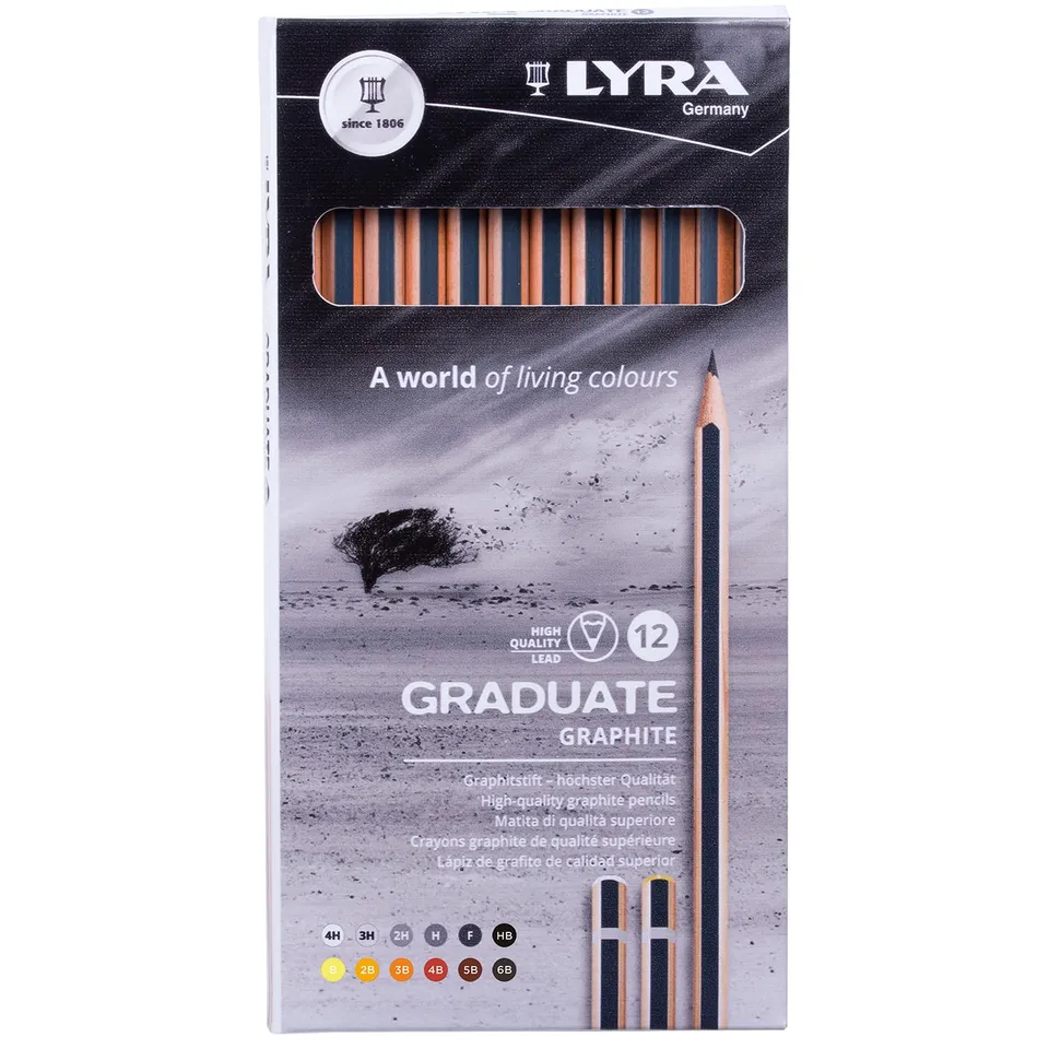lyra-graduate-matite-grafite-esagonali-6-8-mm-12-gradazioni-assortite image 1