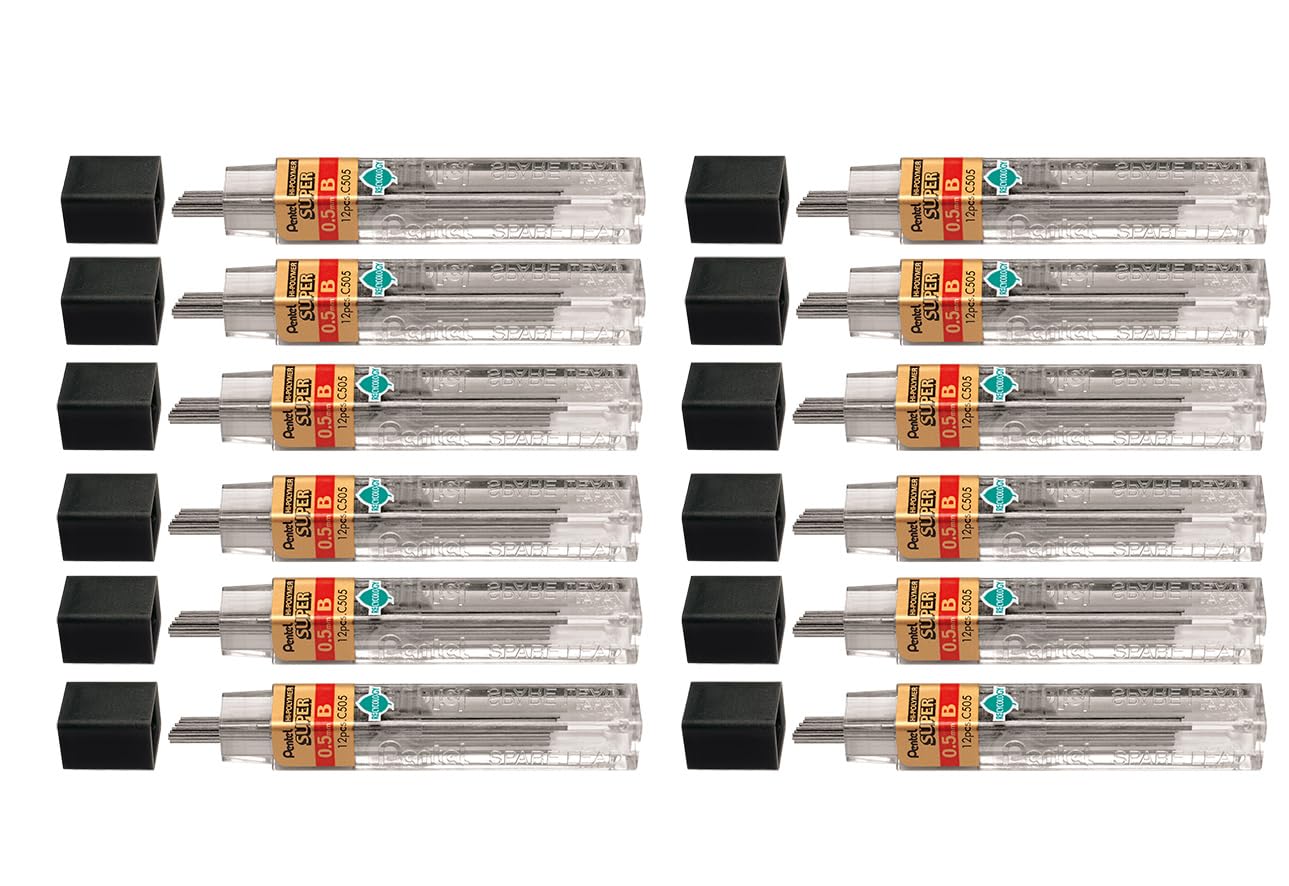 pentel-super-hi-polymer-mine-0-7-mm-b-astuccio-12-mine image 6