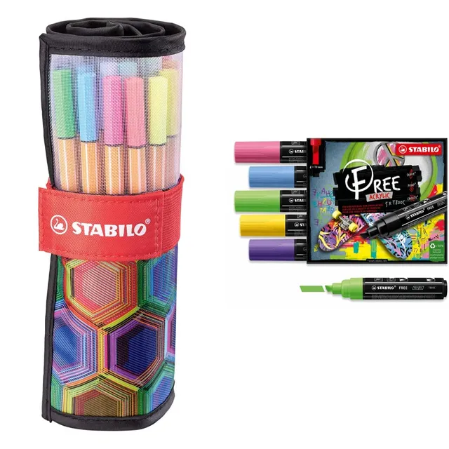 stabilo-point-88-fineliner-rollerset-25-colori-arty-edition-free-acrylic-t800c-s image 1