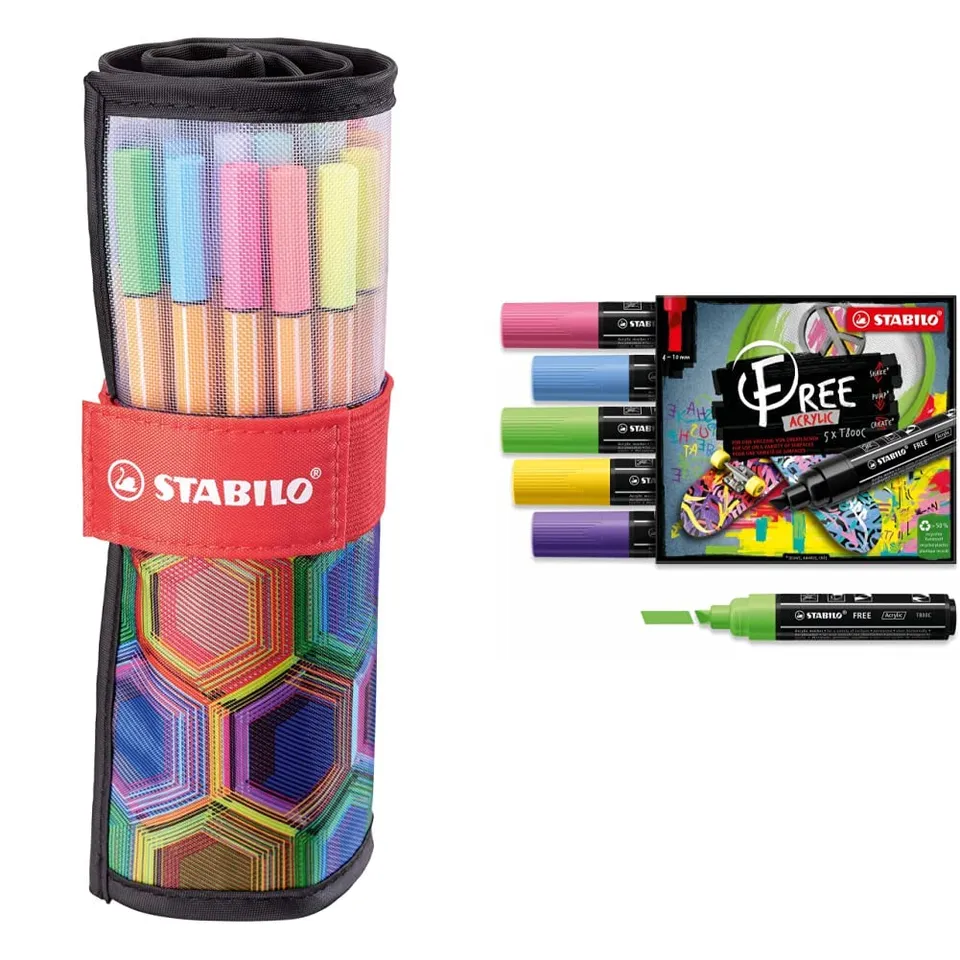 stabilo-point-88-fineliner-rollerset-25-colori-arty-edition-free-acrylic-t800c-s image 1