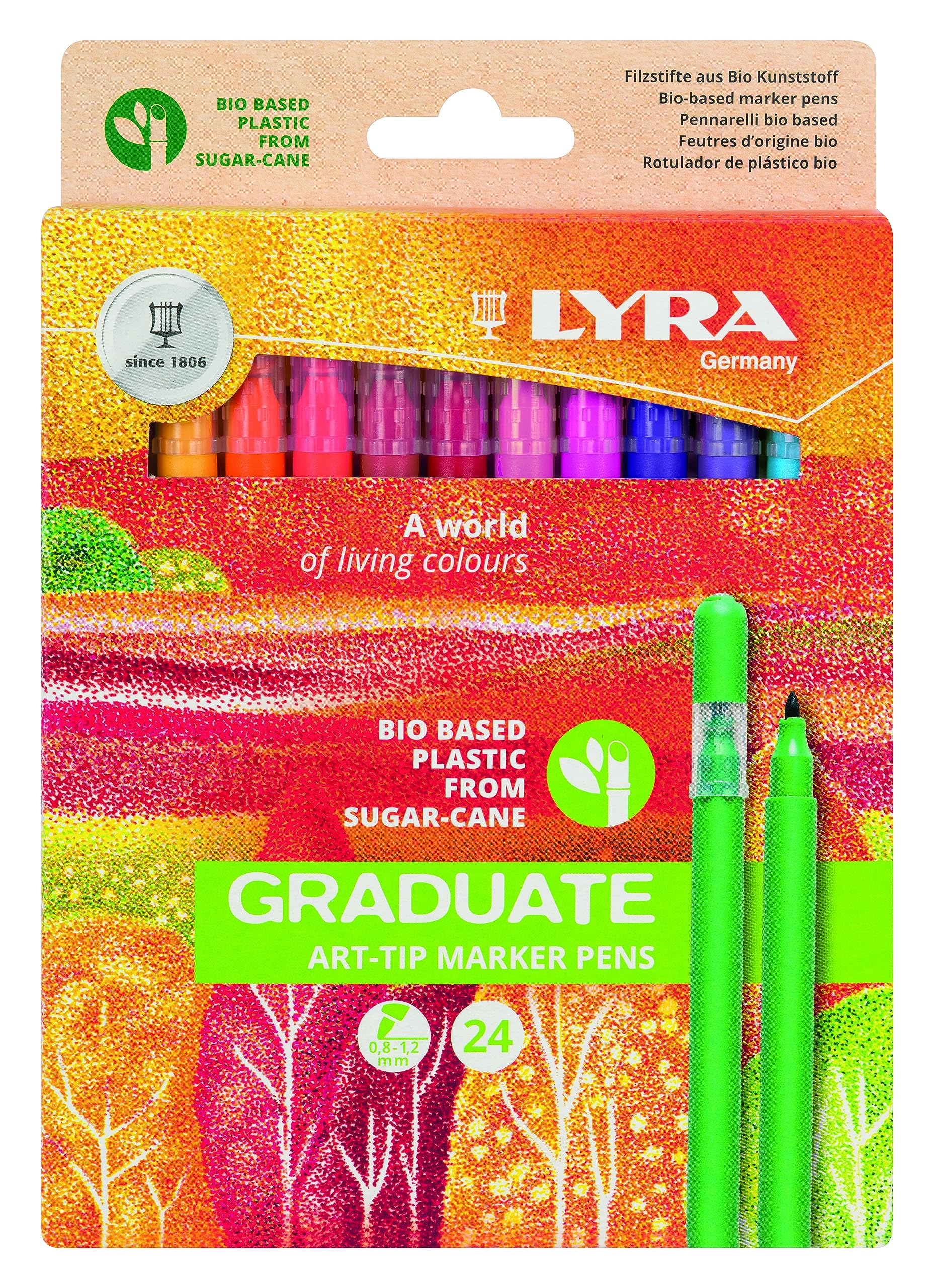 lyra-graduate-art-tip-pennarelli-doppia-punta-confezione-24-colori-assortiti image 1