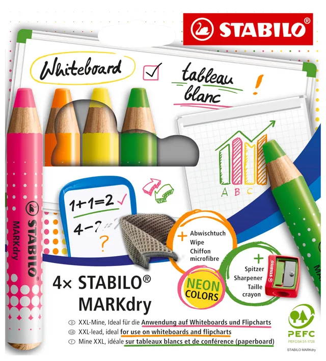 stabilo-markdry-matitone-per-lavagna-bianca-e-fogli-mobili image 1