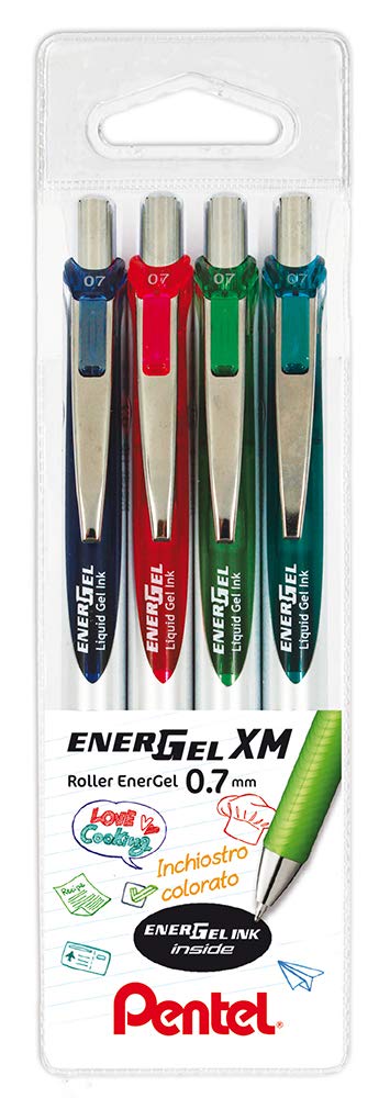 pentel-energel-xm-bl77-a-scatto-0-7-mm-confezione-4-pezzi-colorati image 1