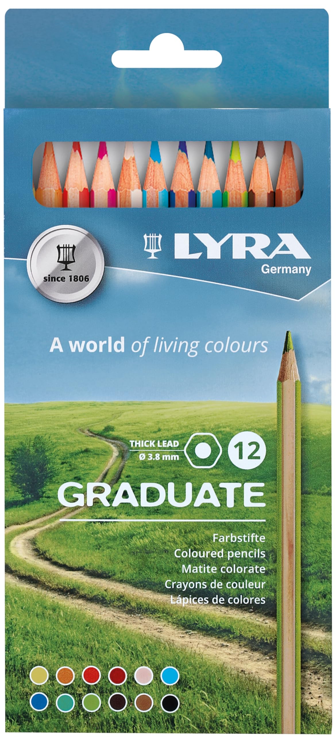 lyra-graduate-pastelli-colorati-36-pz-scatola-metallo-mina-3-8-mm image 3