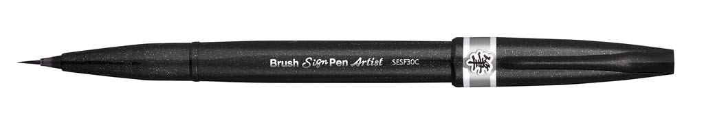pentel-brush-sign-pen-artist-sesf30-pennarello-punta-pennello-grigio image 1