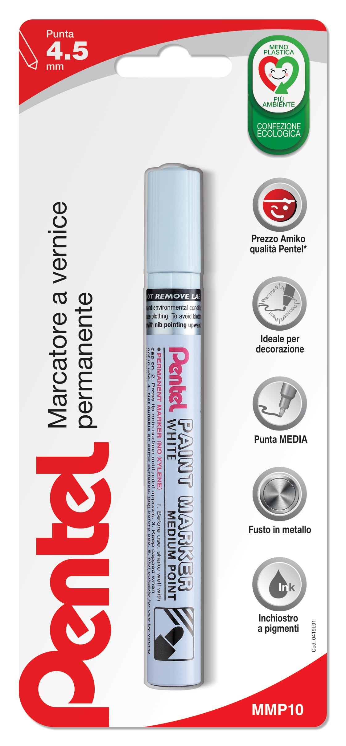 pentel-mmp10-paint-marker-marcatore-a-vernice-bianco-punta-media-1-pezzo image 1
