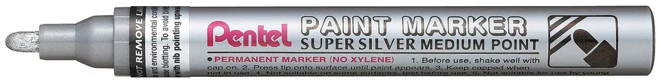 pentel-paint-marker-mmp10-punta-media-4-5-mm-argento-12-pezzi image 1