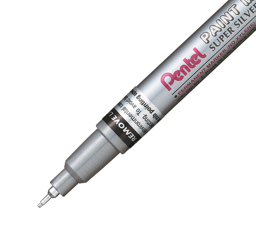pentel-mfp10-marcatore-a-vernice-permanente-punta-extra-fine-0-6-mm-oro-e-argent image 2